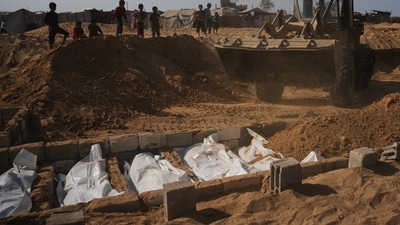 Hamas has said recovering bodies is complicated by the widespread devastation in the coastal enclave and has returned one to three bodies every few days. (AP) Hamas has said recovering bodies is complicated by the widespread devastation in the coastal enclave and has returned one to three bodies every few days. (AP)