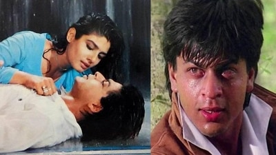 Raveena Tandon and Shah Rukh Khan