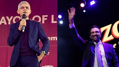 Both Sadiq Khan and Zohran Mamdani have faced abuse for their Muslim and immigrant identity, as the two are the first of their religion to win the mayoral polls in their cities. (PTI/ Reuters)