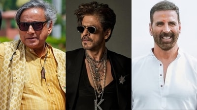 Shah Rukh Khan reacted to Shashi Tharoor and Akshay Kumar's tweets. Shah Rukh Khan reacted to Shashi Tharoor and Akshay Kumar's tweets.