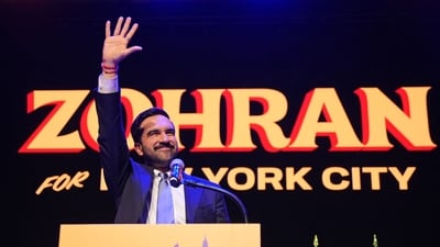 New York City Mayoral candidate Zohran Mamdani celebrates during an election night event at the Brooklyn Paramount Theater (AFP) New York City Mayoral candidate Zohran Mamdani celebrates during an election night event at the Brooklyn Paramount Theater (AFP)