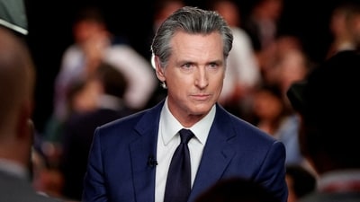 California Governor Gavin Newsom introduced the bill for passing of Proposition 50 in California. (REUTERS)
