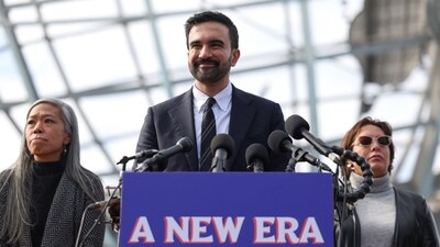 New York City mayor-elect Zohran Mamdani holds a press conference at the Unisphere in the Queens borough of New York City, U.S., November 5, 2025. (REUTERS)
