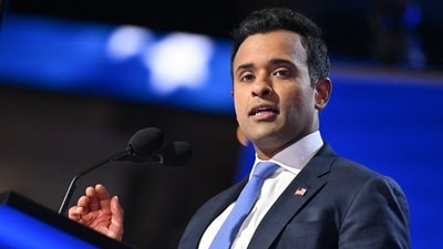 Vivek Ramaswamy reacted after Democrats swept NYC, New Jersey, and Virginia elections. (AFP) Vivek Ramaswamy reacted after Democrats swept NYC, New Jersey, and Virginia elections. (AFP)