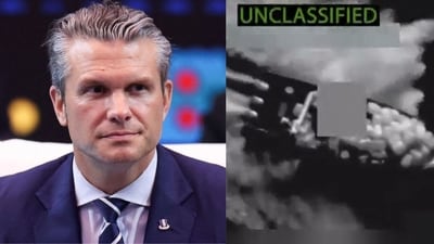 “We will find and terminate EVERY vessel with the intention of trafficking drugs to America to poison our citizens,” Pete Hegseth said. (Reuters/ X: @SecWar) “We will find and terminate EVERY vessel with the intention of trafficking drugs to America to poison our citizens,” Pete Hegseth said. (Reuters/ X: @SecWar)