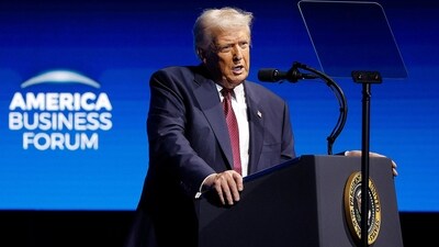 US President Donald Trump delivered remarks during the America Business Forum in Miami, Florida. (Getty Images via AFP) US President Donald Trump delivered remarks during the America Business Forum in Miami, Florida. (Getty Images via AFP)