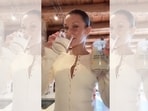 Bella Hadid’s morning routine includes 14 vitamins and sea moss gel. Bit much, no? (TIKTOK/@BABYBELLA777)