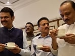 Chief minister Devendra Fadnavis with his deputy, Ajit Pawar. (HT PHOTO/Representative)