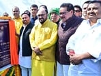 Foundation laying ceremony for science park and planetarium underway in Agra on November 6, 2025. (HT photo)