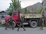 Soldiers on the outskirts Srinagar during Operation Sindoor on May 07, 2025. (Waseem Andrabi /Hindustan Times)