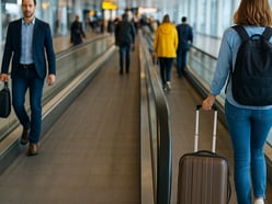 Travellers rushing through airport terminals make the most of travelators by following the golden rule - stand right, walk left.