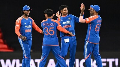 Indian players celebrate after winning the a T20 cricket international against Australia in Carrara, (AP) Indian players celebrate after winning the a T20 cricket international against Australia in Carrara, (AP)