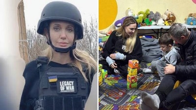 Angelina Jolie visited the Ukrainian frontline city of Kherson, local media reported.
