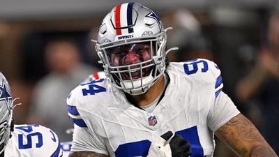 Marshawn Kneeland, 24, of the Dallas Cowboys, made a notable play recovering a blocked punt for a touchdown in a game against the Arizona Cardinals. Mandatory Credit: Jerome Miron-Imagn Images (IMAGN IMAGES via Reuters Connect)