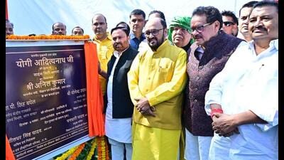 Foundation laying ceremony for science park and planetarium underway in Agra on November 6, 2025. (HT photo) Foundation laying ceremony for science park and planetarium underway in Agra on November 6, 2025. (HT photo)
