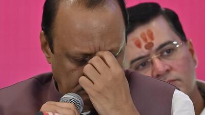 Mumbai, India - Oct. 11, 2024: Ajit Pawar during press conference at MCA lounge, Churchgate in Mumbai, India, on Friday, October 11, 2024. (Photo by Anshuman Poyrekar/ Hindustan Times) (Hindustan Times) Mumbai, India - Oct. 11, 2024: Ajit Pawar during press conference at MCA lounge, Churchgate in Mumbai, India, on Friday, October 11, 2024. (Photo by Anshuman Poyrekar/ Hindustan Times) (Hindustan Times)