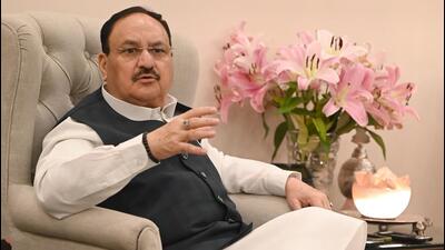 National BJP President J P Nadda talks to reporter during the Special Interview at his Residence in New Delhi on Thursday. (Sonu Mehta/HT Photo) National BJP President J P Nadda talks to reporter during the Special Interview at his Residence in New Delhi on Thursday. (Sonu Mehta/HT Photo)