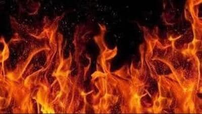 Officials said the cause of the fire appears to be accidental, possibly from a firecracker spark. (HT Photo)