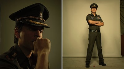 Shah Rukh Khan dressed as an Indian Army officer in undated throwback shoot. (Instagram/@colstonjulian) Shah Rukh Khan dressed as an Indian Army officer in undated throwback shoot. (Instagram/@colstonjulian)