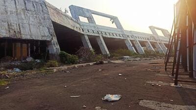 Terminal 1A has outlived its life and cracks have appeared at some places. (Satish Bate/ Hindustan Times) Terminal 1A has outlived its life and cracks have appeared at some places. (Satish Bate/ Hindustan Times)