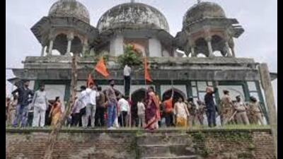 The disputed mausoleum in Abunagar area of Fatehpur. (HT File)