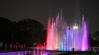 The light and music show at Leisure Valley Park in Sector 29 on Thursday. (Parveen Kumar/HT) The light and music show at Leisure Valley Park in Sector 29 on Thursday. (Parveen Kumar/HT)