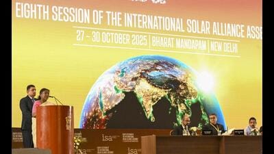 Through initiatives such as International Solar Alliance, One Sun One World One Grid, Coalition of Disaster Risk Resilient Infrastructure, and Leadership Group for Industry Transition (LeadIT), India has shown leadership to create platforms that can enable exchange of knowledge and best practices. (RB office via PTI) Through initiatives such as International Solar Alliance, One Sun One World One Grid, Coalition of Disaster Risk Resilient Infrastructure, and Leadership Group for Industry Transition (LeadIT), India has shown leadership to create platforms that can enable exchange of knowledge and best practices. (RB office via PTI)