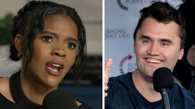Candace Owens and Charlie Kirk. (Candace Owens/YouTube, REUTERS/David Ryder/File Photo ) Candace Owens and Charlie Kirk. (Candace Owens/YouTube, REUTERS/David Ryder/File Photo )