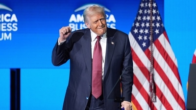Adding he has solved eight wars in the nine months he has been in office, Trump emphasised the alleged key role he played to bring the ceasefire. (AP) Adding he has solved eight wars in the nine months he has been in office, Trump emphasised the alleged key role he played to bring the ceasefire. (AP)