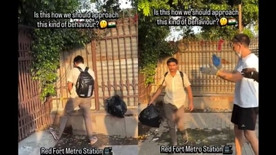 The video gained thousands of reactions online, with many expressing disappointment at the act. (X/@IndianGems_) The video gained thousands of reactions online, with many expressing disappointment at the act. (X/@IndianGems_)