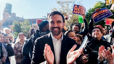 With his campaign videos in languages ranging from Bengali, Arabic to Spanish, the 34-year-old assemblyman was all over social media platforms, especially Instagram, X and TikTok. (Bloomberg) With his campaign videos in languages ranging from Bengali, Arabic to Spanish, the 34-year-old assemblyman was all over social media platforms, especially Instagram, X and TikTok. (Bloomberg)