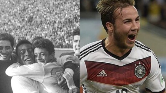 Amarildo (left: being hugged by Pele) and Mario Götze were star acts in two World Cup finals. (Getty Images)