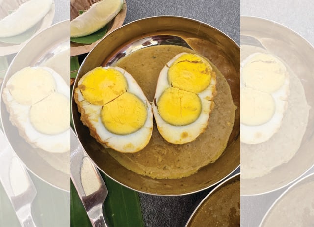 Amar Khamar serves dishes from a vanishing Bengal, such as this double-yolked egg preparation. Amar Khamar serves dishes from a vanishing Bengal, such as this double-yolked egg preparation.