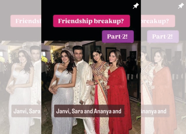 There are theories about a fallout between Janhvi Kapoor, Sara Ali Khan and Ananya Panday. (INSTAGRAM/@RACONTEUR325) There are theories about a fallout between Janhvi Kapoor, Sara Ali Khan and Ananya Panday. (INSTAGRAM/@RACONTEUR325)