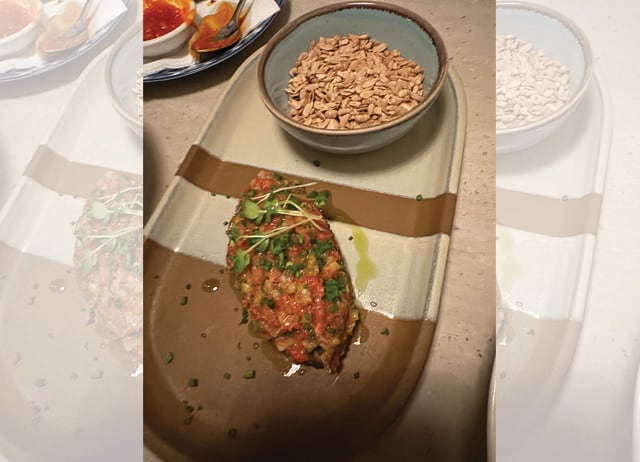 Mumbai’s Across puts a spin on Nepali and Himalayan food, such as the buff tartare. Mumbai’s Across puts a spin on Nepali and Himalayan food, such as the buff tartare.