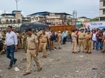 Thane: Maharashtra police personnel during a protest against the demolition drive, at Mumbra, in Thane, Maharashtra, Thursday, Sept. 11, 2025. (PTI Photo)(PTI09_11_2025_000254B) Thane: Maharashtra police personnel during a protest against the demolition drive, at Mumbra, in Thane, Maharashtra, Thursday, Sept. 11, 2025. (PTI Photo)(PTI09_11_2025_000254B)