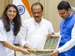 Team India vice-captain Smriti Mandhana being felicitated by CM Devendra Fadnavis and deputy CM Ajit Pawar on Friday. Other players and staff from the state were also honoured. (X/CMOMaharashtra) Team India vice-captain Smriti Mandhana being felicitated by CM Devendra Fadnavis and deputy CM Ajit Pawar on Friday. Other players and staff from the state were also honoured. (X/CMOMaharashtra)