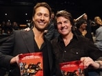 Tom Cruise with Glen Powell at the screening of his film, The Running Man.