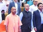 Uttar Pradesh CM Yogi Adityanath and others at an event marking 150 years of Vande Mataram in Lucknow on Nov 7. (HT photo) Uttar Pradesh CM Yogi Adityanath and others at an event marking 150 years of Vande Mataram in Lucknow on Nov 7. (HT photo)
