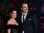 British actress Millie Bobby Brown and US actor David Harbour attend the world premiere of Netflix's "Stranger Things", Season 5, at the TCL Chinese theatre in Los Angeles.