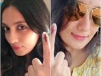 Two separate posts from her X account show her posing with an inked finger after casting her vote Two separate posts from her X account show her posing with an inked finger after casting her vote