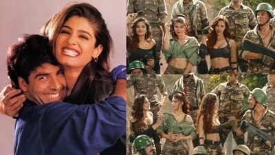 Akshay Kumar and Raveena Tandon in Welcome To The Jungle