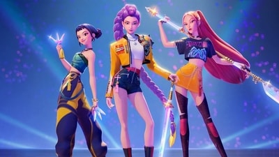 KPop Demon Hunters follows Rumi, Mira and Zoey, the members of a fictional K-pop group Huntr/x. (X/@Netflix) KPop Demon Hunters follows Rumi, Mira and Zoey, the members of a fictional K-pop group Huntr/x. (X/@Netflix)