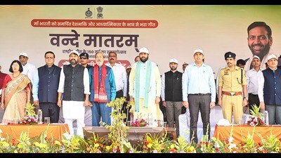 Haryana chief minister Nayab Singh Saini during an event in Ambala on Friday. (Sourced)