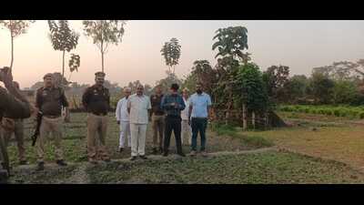 Land being earmarked for the relocation of Bharthapur residents. (HT)