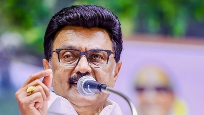 Tamil Nadu CM MK Stalin addresses the gathering during a foundation stone laying and inauguration ceremony of various initiatives in Tenkasi district. (X/KanimozhiDMK) Tamil Nadu CM MK Stalin addresses the gathering during a foundation stone laying and inauguration ceremony of various initiatives in Tenkasi district. (X/KanimozhiDMK)