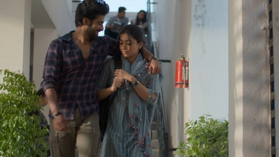 The Girlfriend Twitter review: Rashmika Mandanna and Dheekshith Shetty in a still from the film. The Girlfriend Twitter review: Rashmika Mandanna and Dheekshith Shetty in a still from the film.