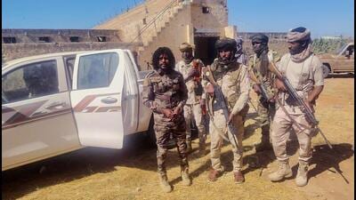 This handout picture released by the Sudanese Rapid Support Forces (RSF) on October 30, 2025, shows RSF members reportedly detaining a fighter in war-torn Sudan’s western Darfur region. (AFP) This handout picture released by the Sudanese Rapid Support Forces (RSF) on October 30, 2025, shows RSF members reportedly detaining a fighter in war-torn Sudan’s western Darfur region. (AFP)