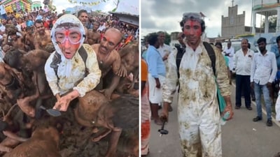 Snippets from videos shared by American YouTuber Tyler Oliveira while in India. (X/@tyleraloevera) Snippets from videos shared by American YouTuber Tyler Oliveira while in India. (X/@tyleraloevera)