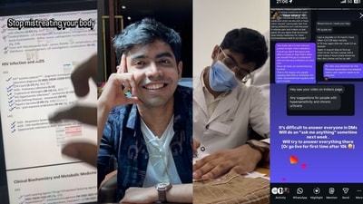 Hitarth Simaria's viral post and DM's he is getting on social media. The final years MBBS student reveals that two years back he was underweight and undernourished (Instagram) Hitarth Simaria's viral post and DM's he is getting on social media. The final years MBBS student reveals that two years back he was underweight and undernourished (Instagram)